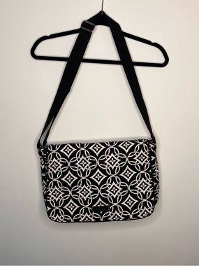 Vera Bradley Black and White Geometric Crossbody Bag with Adjustable Strap